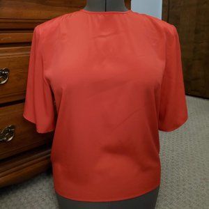 VINTAGE 80s Laura Winston Short-Sleeve Red Blouse
